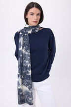 Tj Jungle Printed Scarf - Navy Blue - Unisex