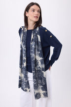 Tj Jungle Printed Scarf - Navy Blue - Unisex