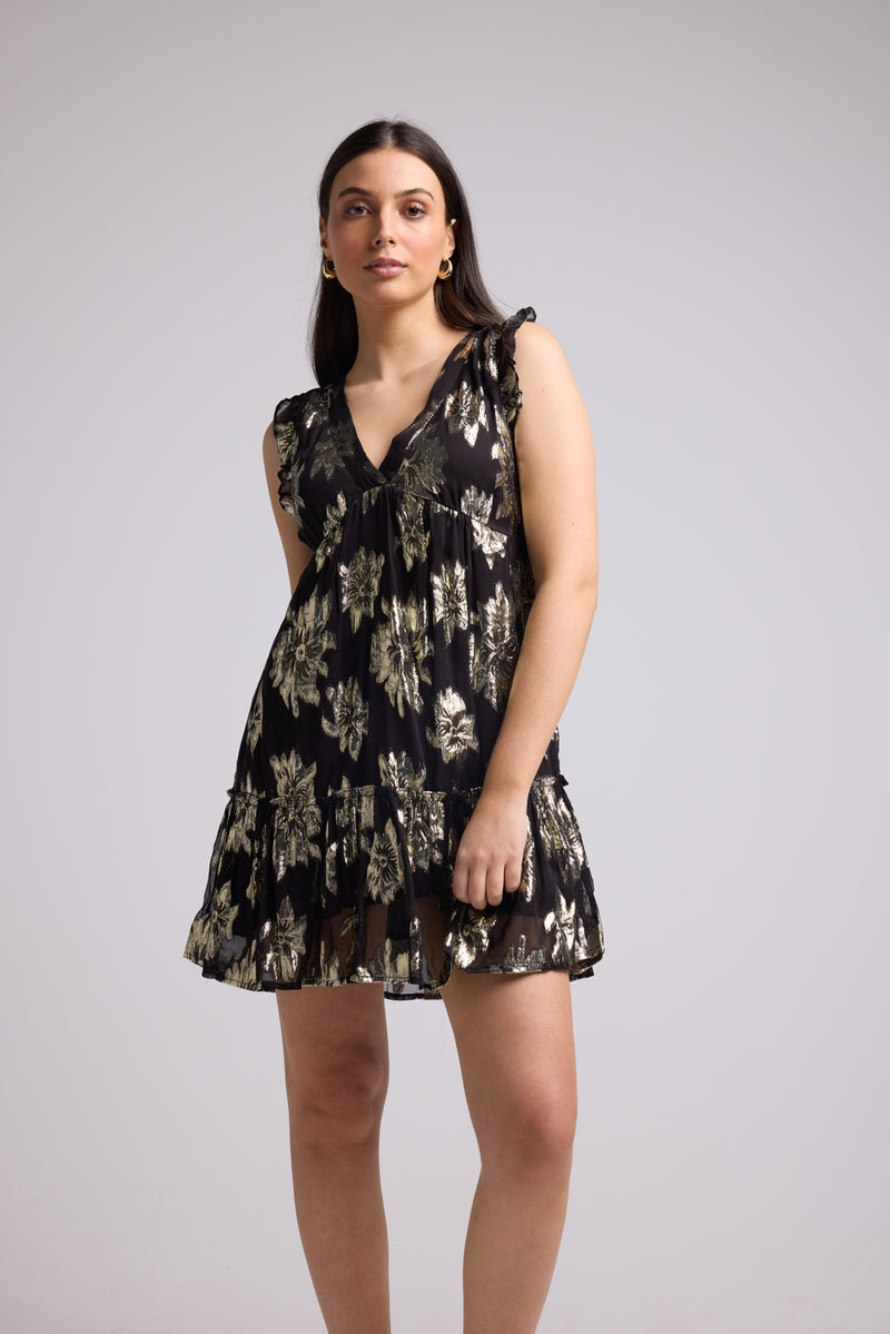 Vestido Corto - Corte Escarlata - Negro