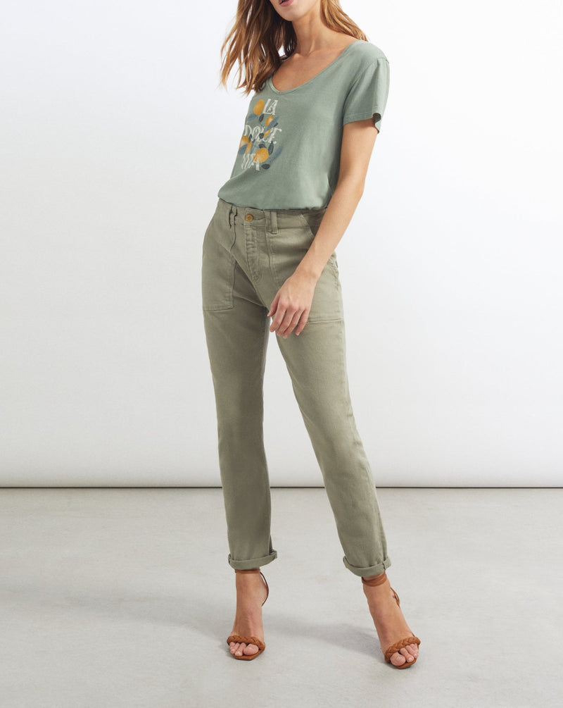 Reiko - Scarlett Boy Pants - Thyme - Woman