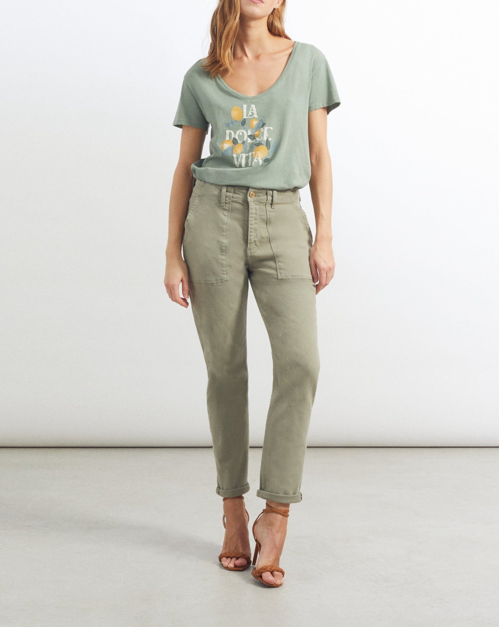 Pantalon Boy Scarlett - Thyme - Femme