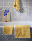 Serviette Cheveux - Jaune Blé Liseré Blanc