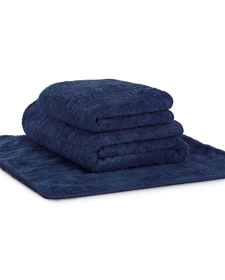 Serviette cheveux - Bleu Nuit liseré Bleu
