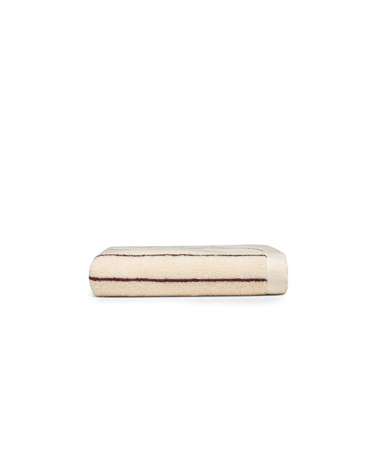 Hårhåndklæde - Beige med brune striber