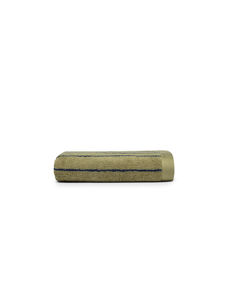 Asciugamano per capelli - Verde a righe blu