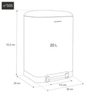 Poubelle Pédale - Noir - 20L/30L/40L