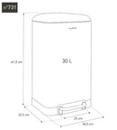 Poubelle Pédale - Gris Anthracite - 20L/30L/40L