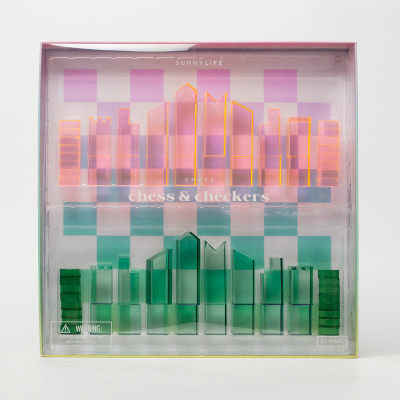 Sorberto De Ajedrez Y Damas Lucite Ombre