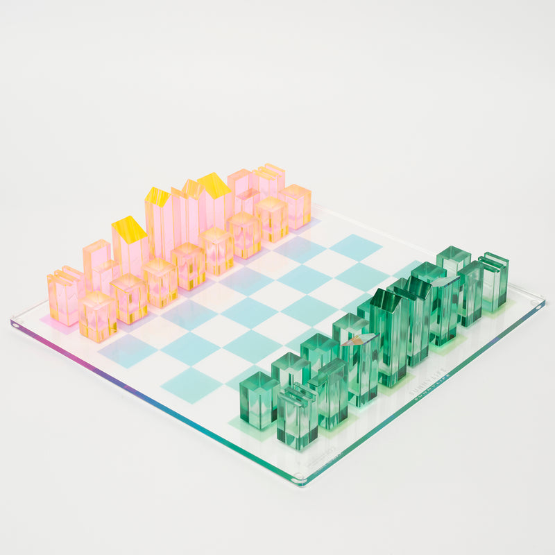 Sorberto De Ajedrez Y Damas Lucite Ombre