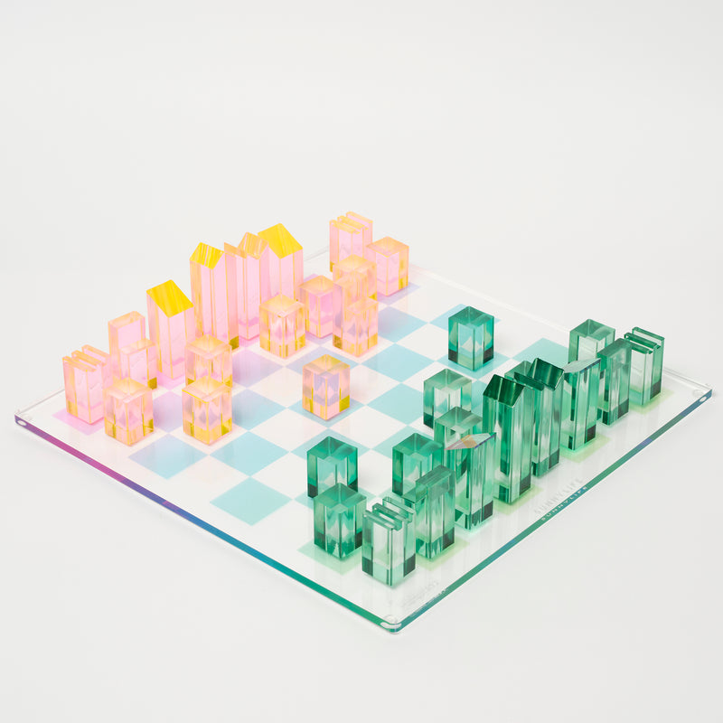Sorberto De Ajedrez Y Damas Lucite Ombre