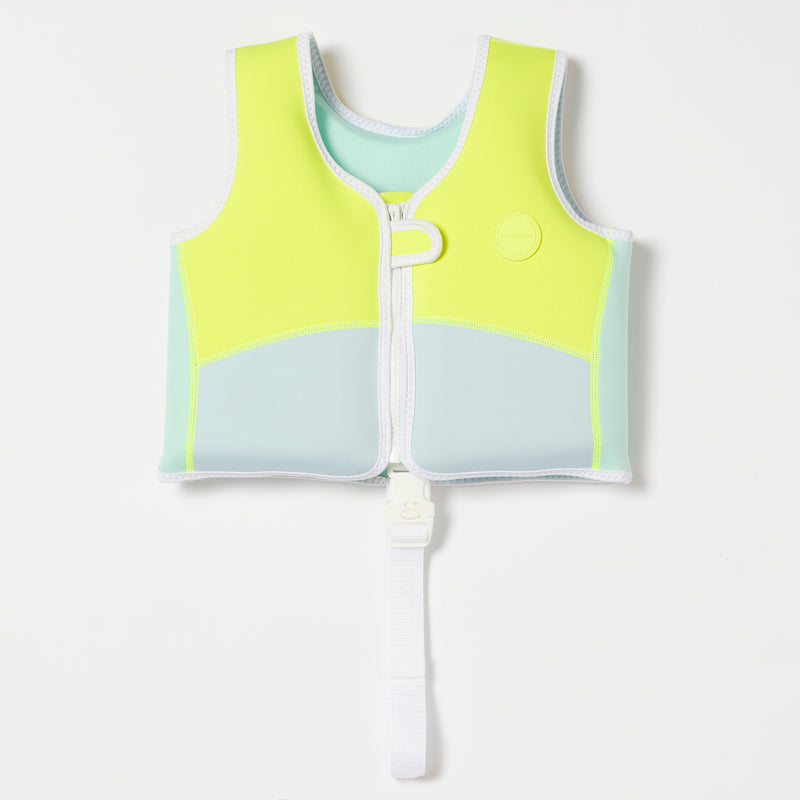 Gilet De Natation Salty Le Requin 2-3 Aqua Jaune Néon
