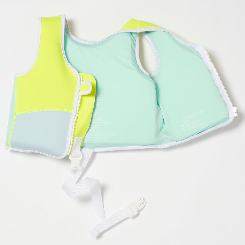 Gilet De Natation Salty Le Requin 2-3 Aqua Jaune Néon
