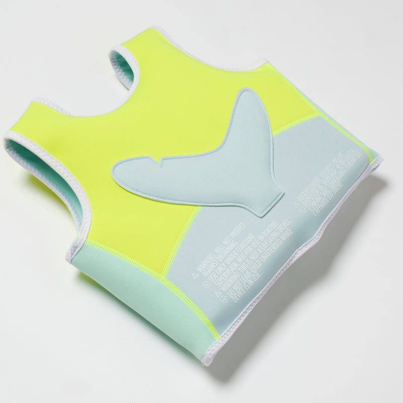Gilet De Natation Salty Le Requin 2-3 Aqua Jaune Néon