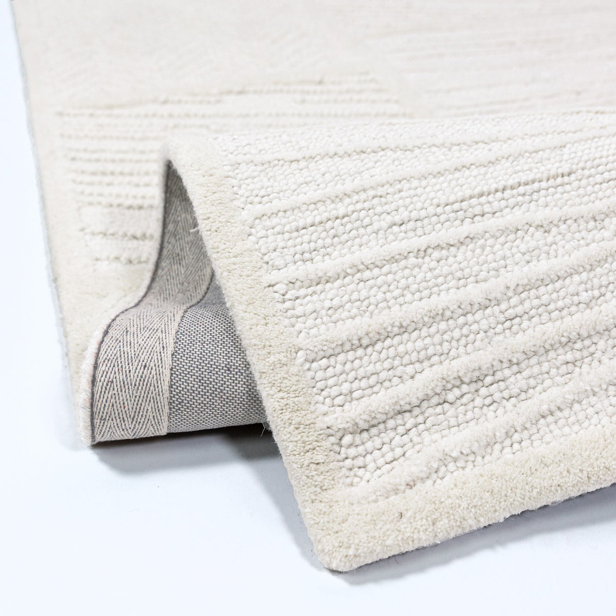 Raised Blocks Wool Rug