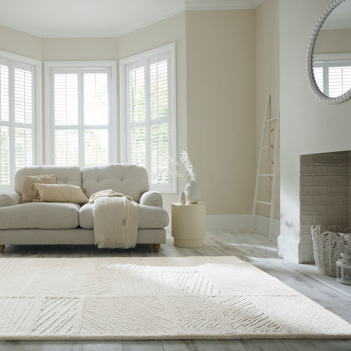 Raised Blocks Wool Rug