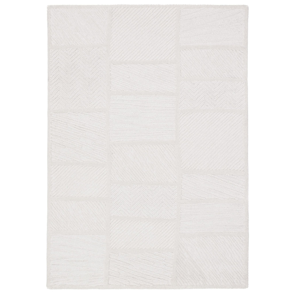Raised Blocks Wool Rug