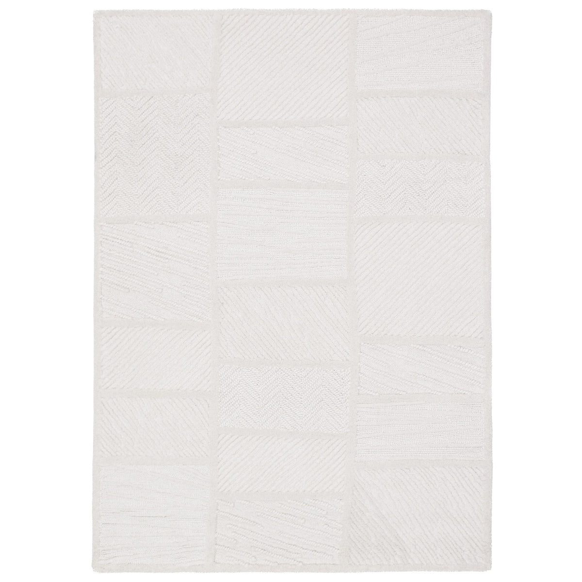 Raised Blocks Wool Rug