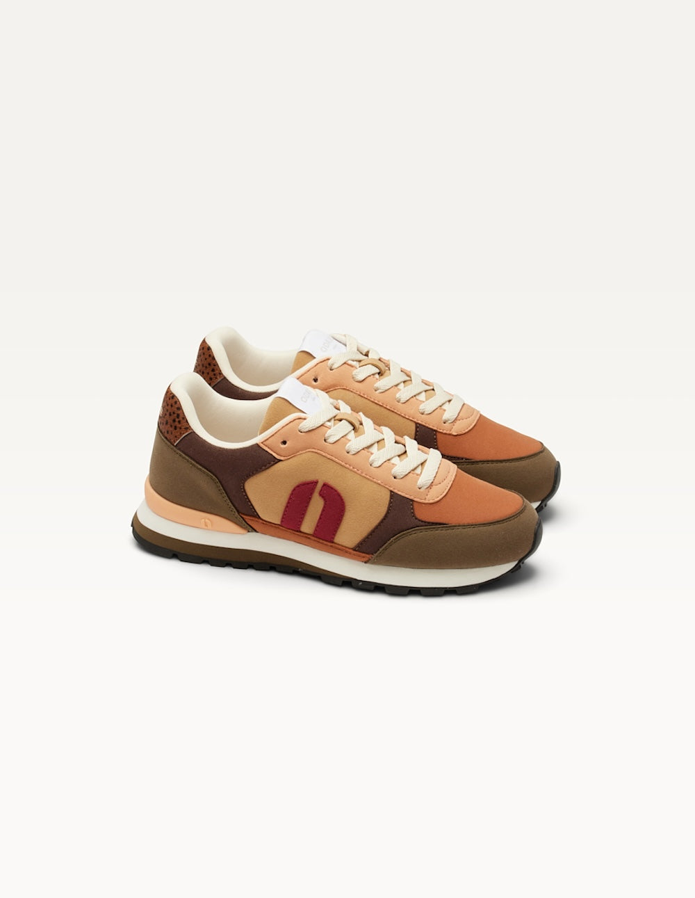 Baskets Basses Aline - Kaki Cognac Bordeaux - Femme