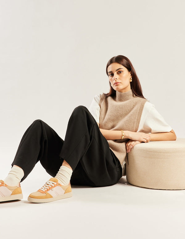 Marie Low Top Sneakers - Peach Cream Beige - Women