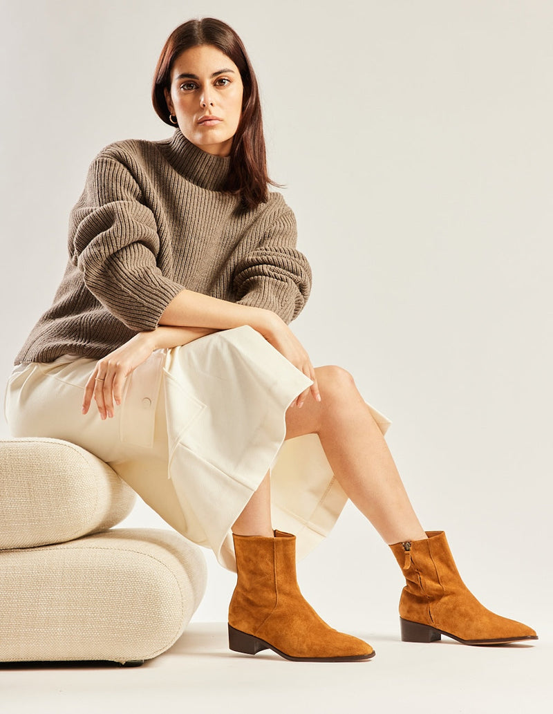 Bottines Sybille - Suède Ambre