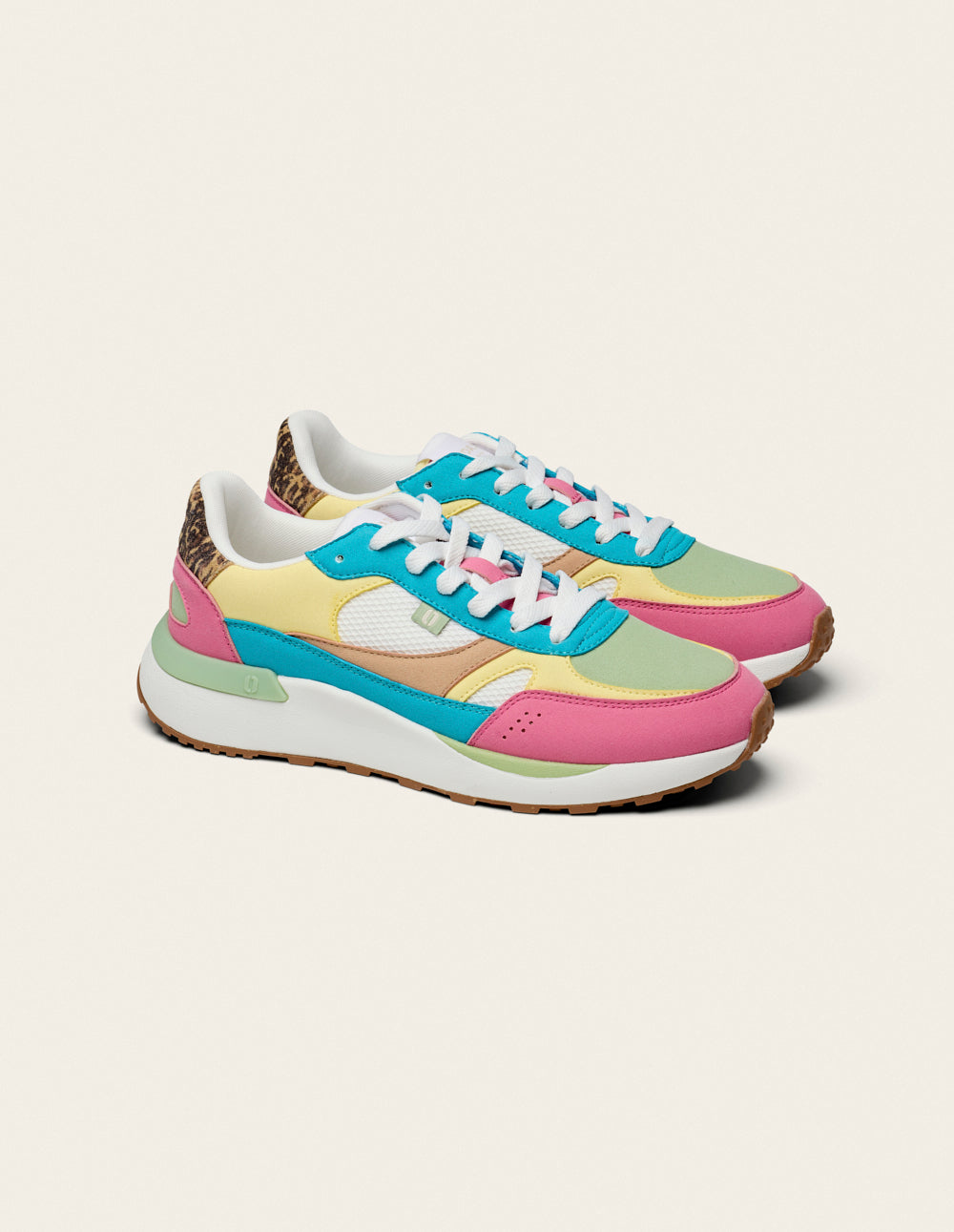 Baskets basses Anaelle - Rose citron pistache