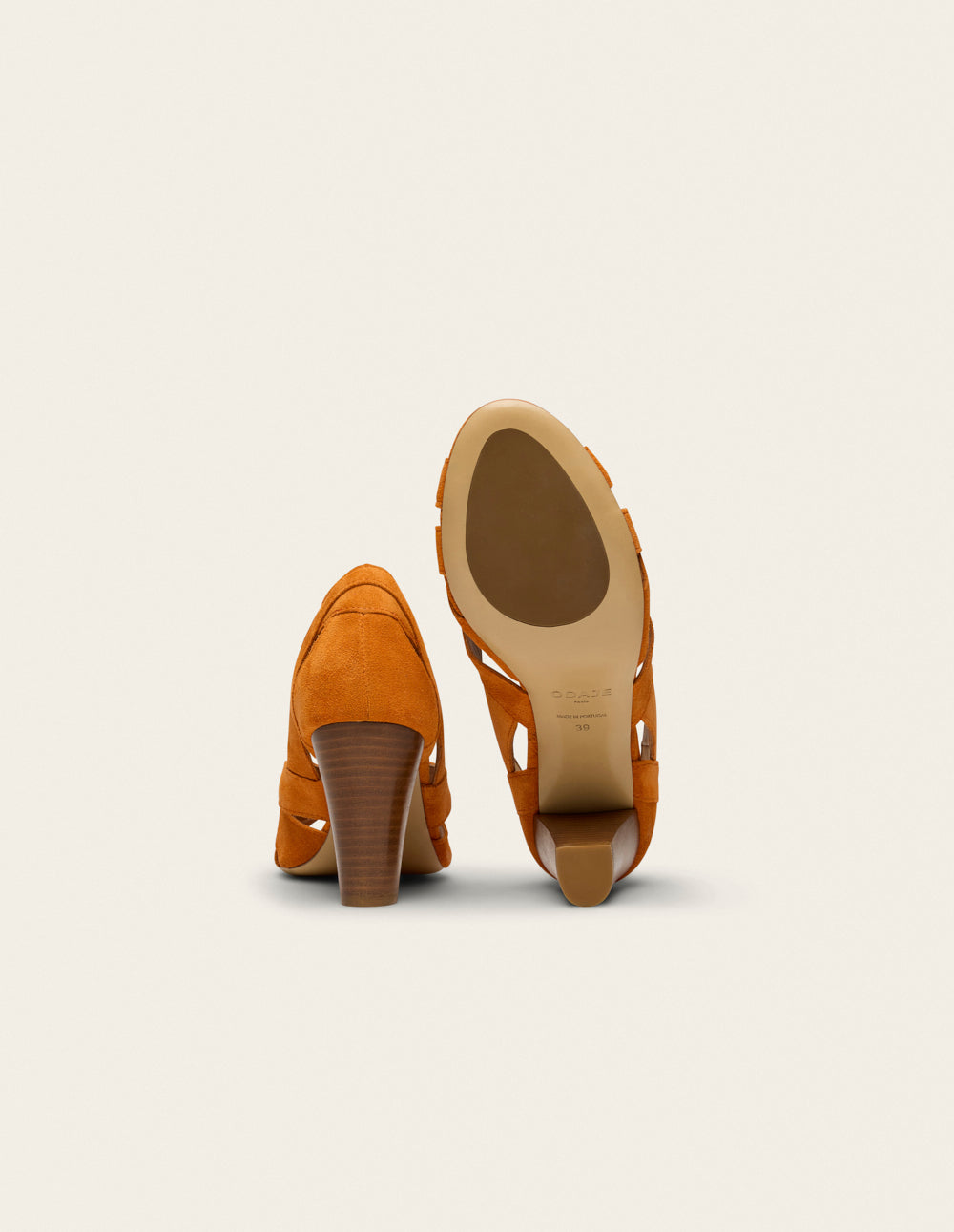 Sandales à talons Clémentine H - Suède orange