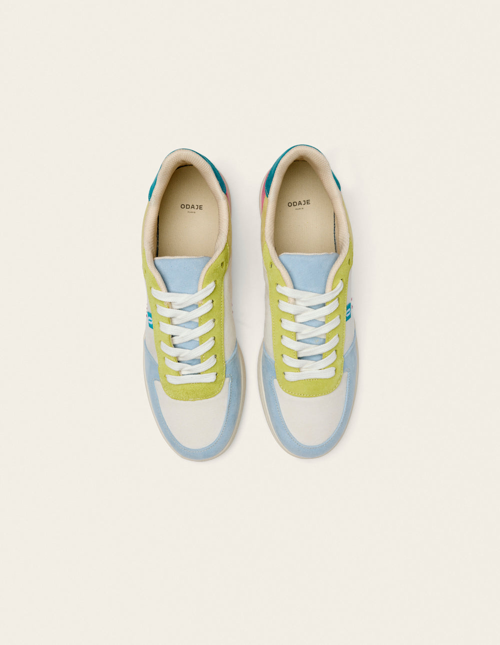 Baskets basses Marie - Ciel citron pistache