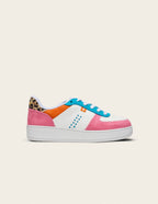 Baskets basses Maxence F - Rose turquoise orange