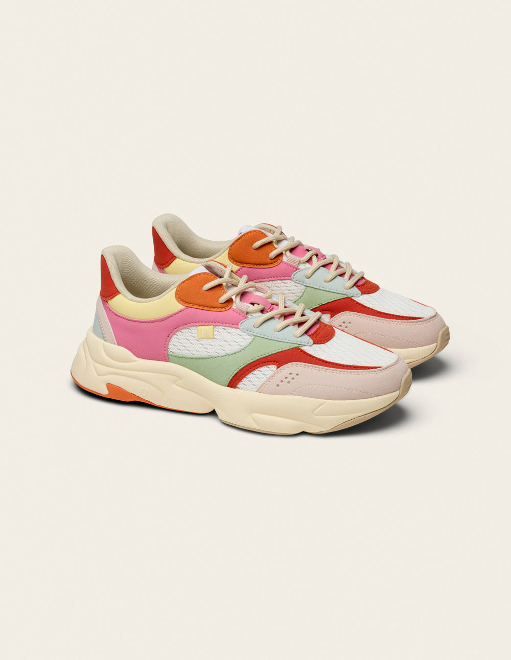 Baskets basses Nathanaelle - Nude orange pistache