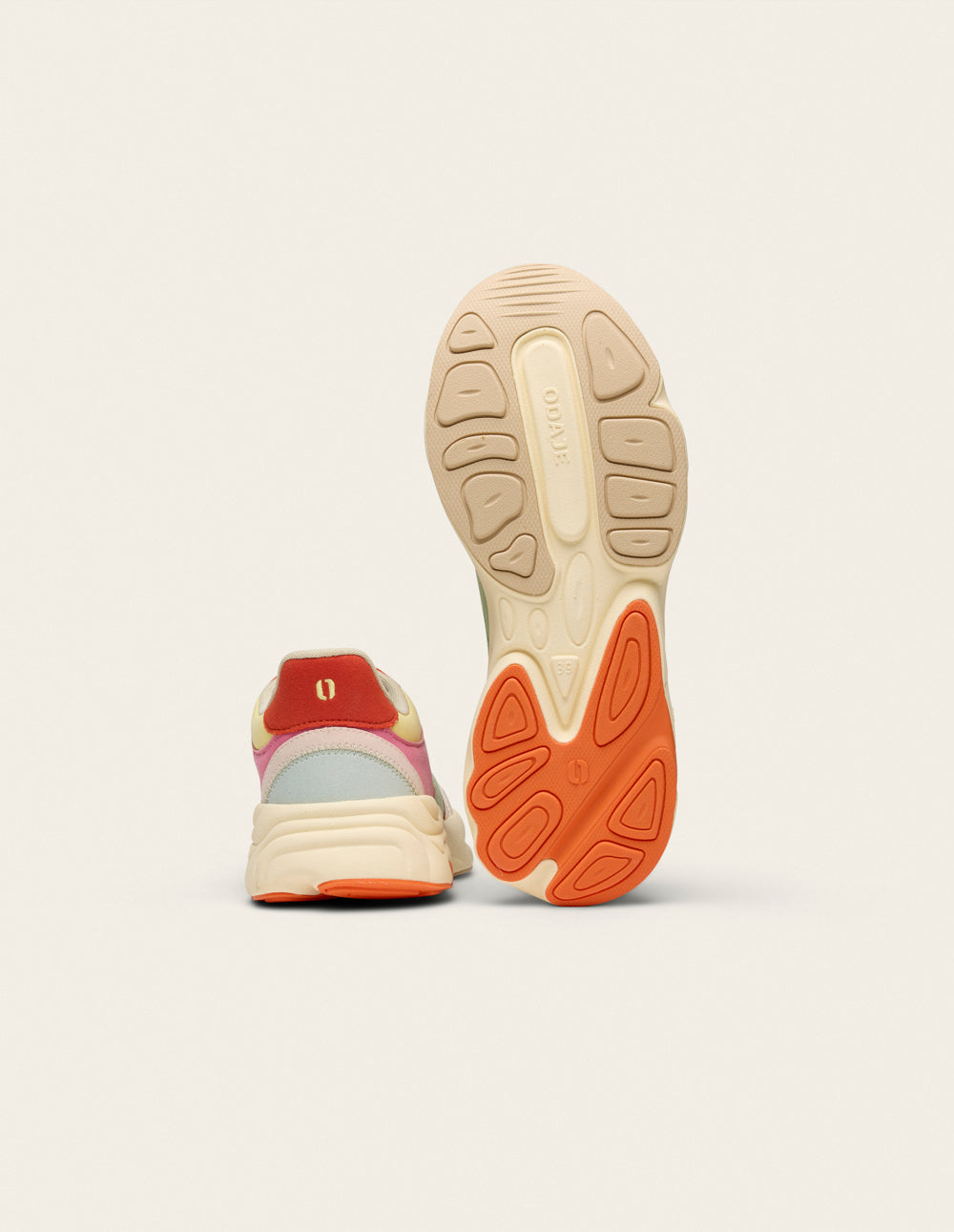 Baskets basses Nathanaelle - Nude orange pistache