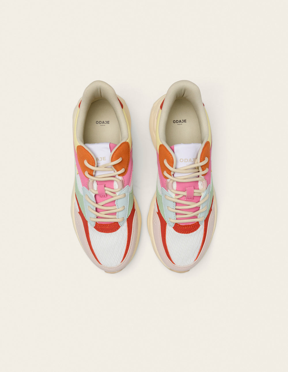 Baskets basses Nathanaelle - Nude orange pistache