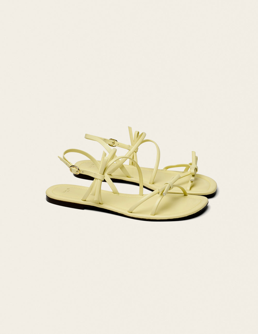 Sandales Nilu - Cuir jaune pastel