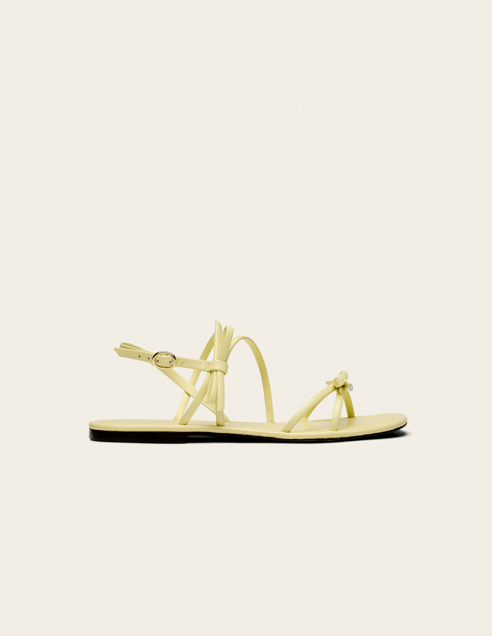Sandales Nilu - Cuir jaune pastel
