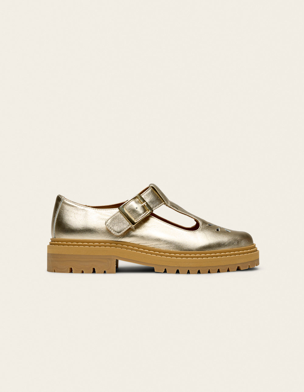 Derbies Romane Ajourée - Cuir doré