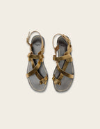 Sandales Siani - Cuir python doré