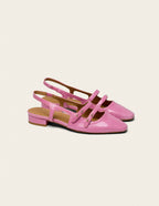 Ballerines Soli - Cuir verni plisse rose