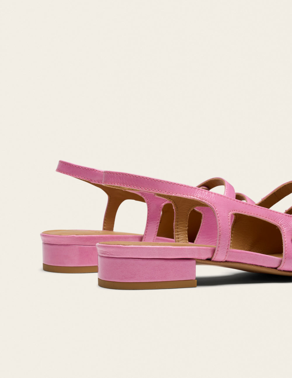 Ballerines Soli - Cuir verni plisse rose