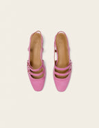 Ballerines Soli - Cuir verni plisse rose