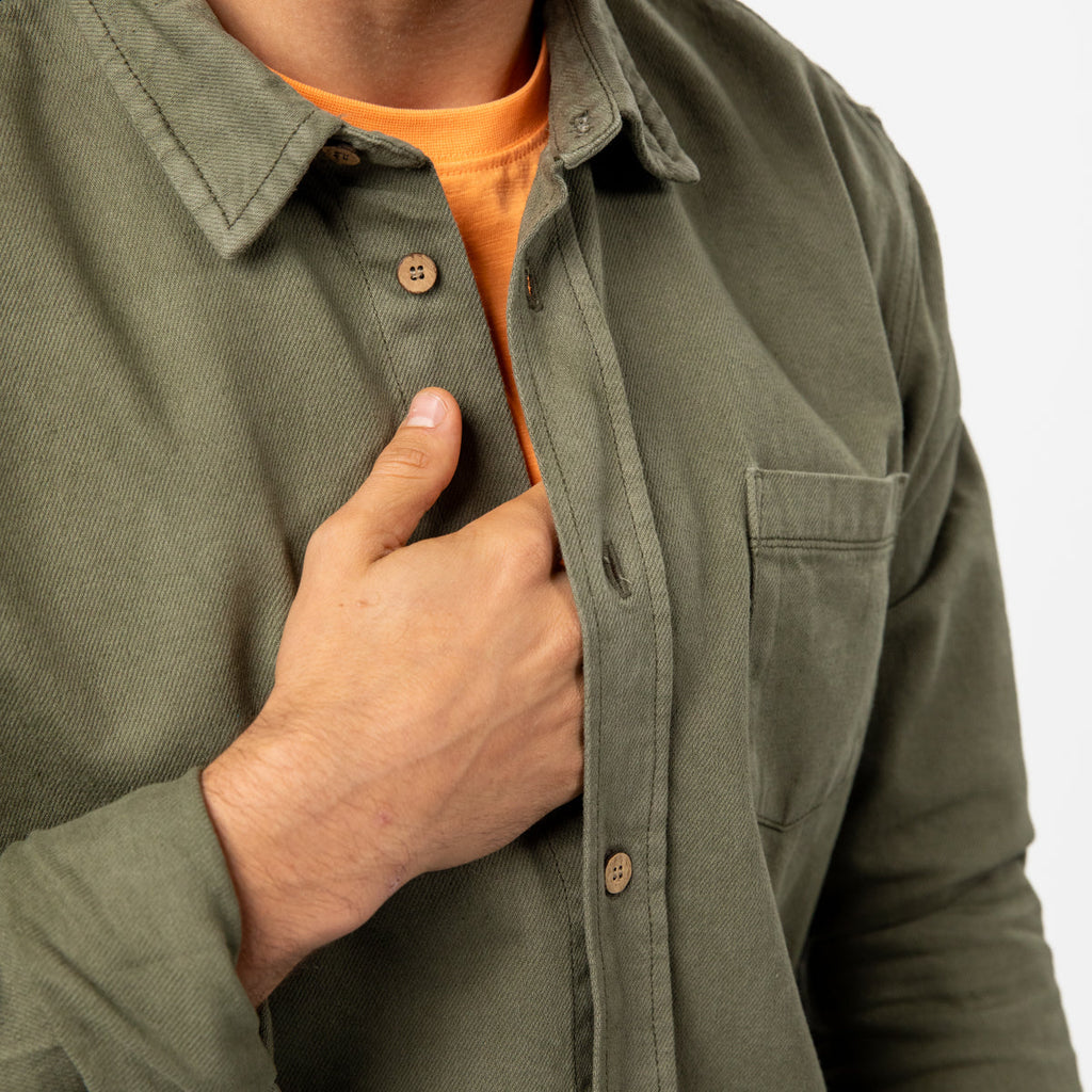 Sobrecamisa De Denim - Caqui