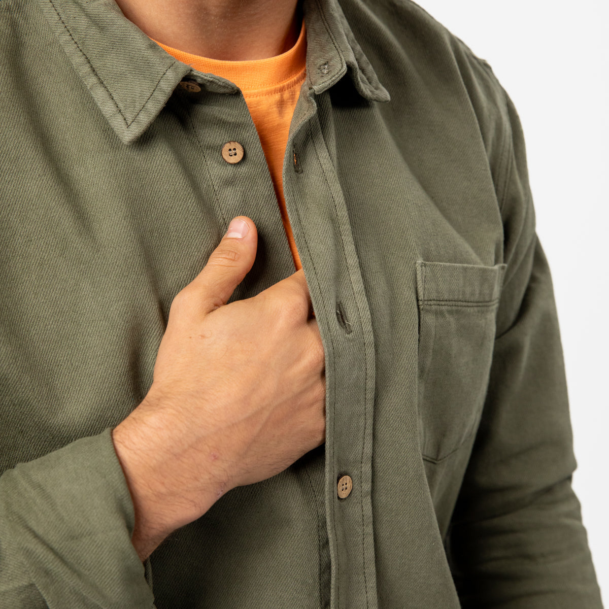 Sobrecamisa De Denim - Caqui