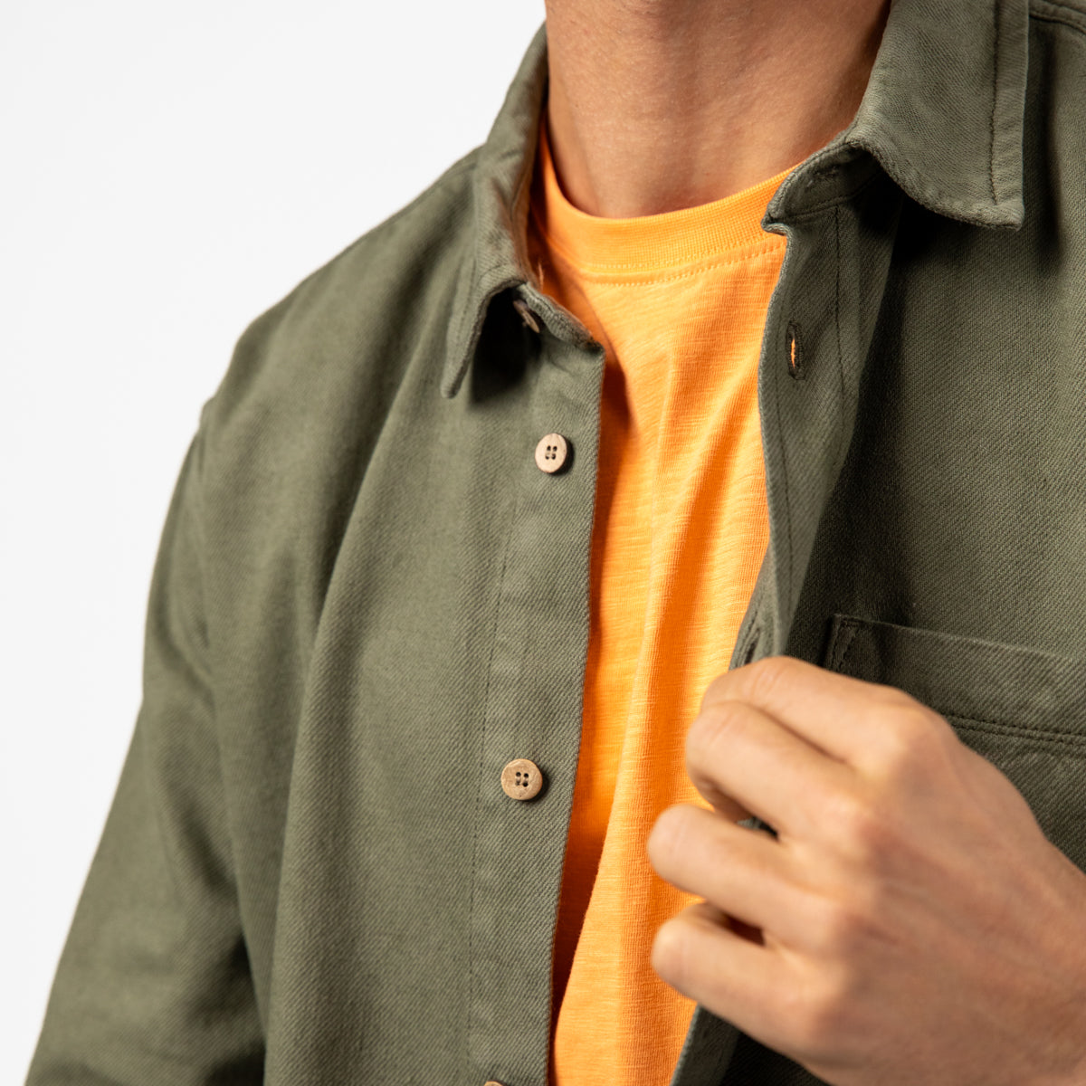 Sobrecamisa De Denim - Caqui
