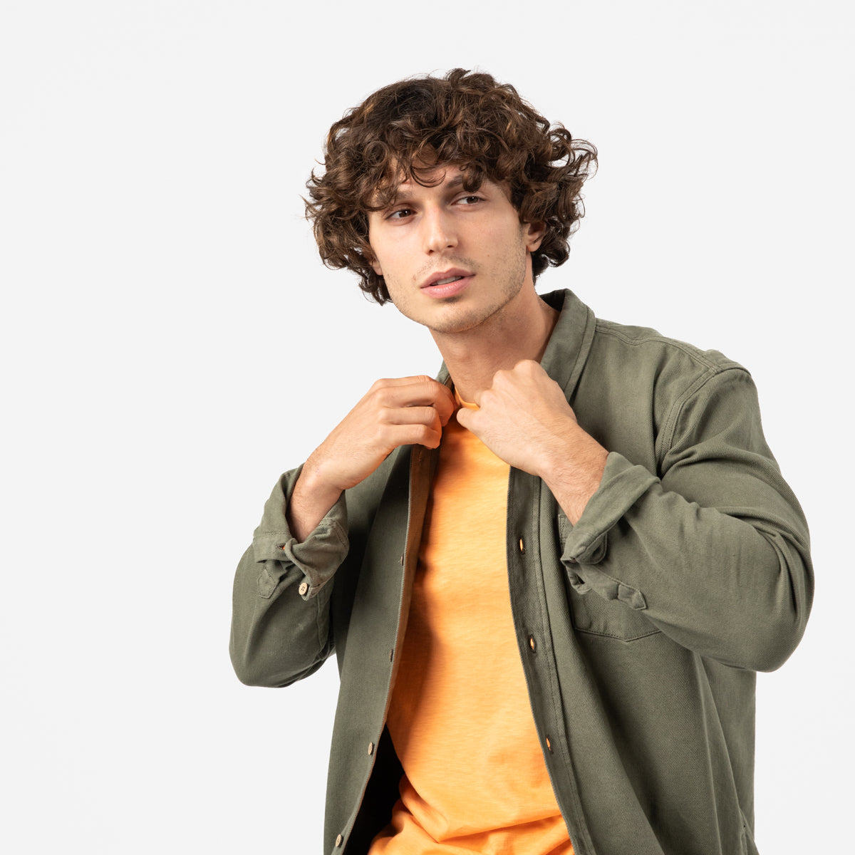 Sobrecamisa De Denim - Caqui