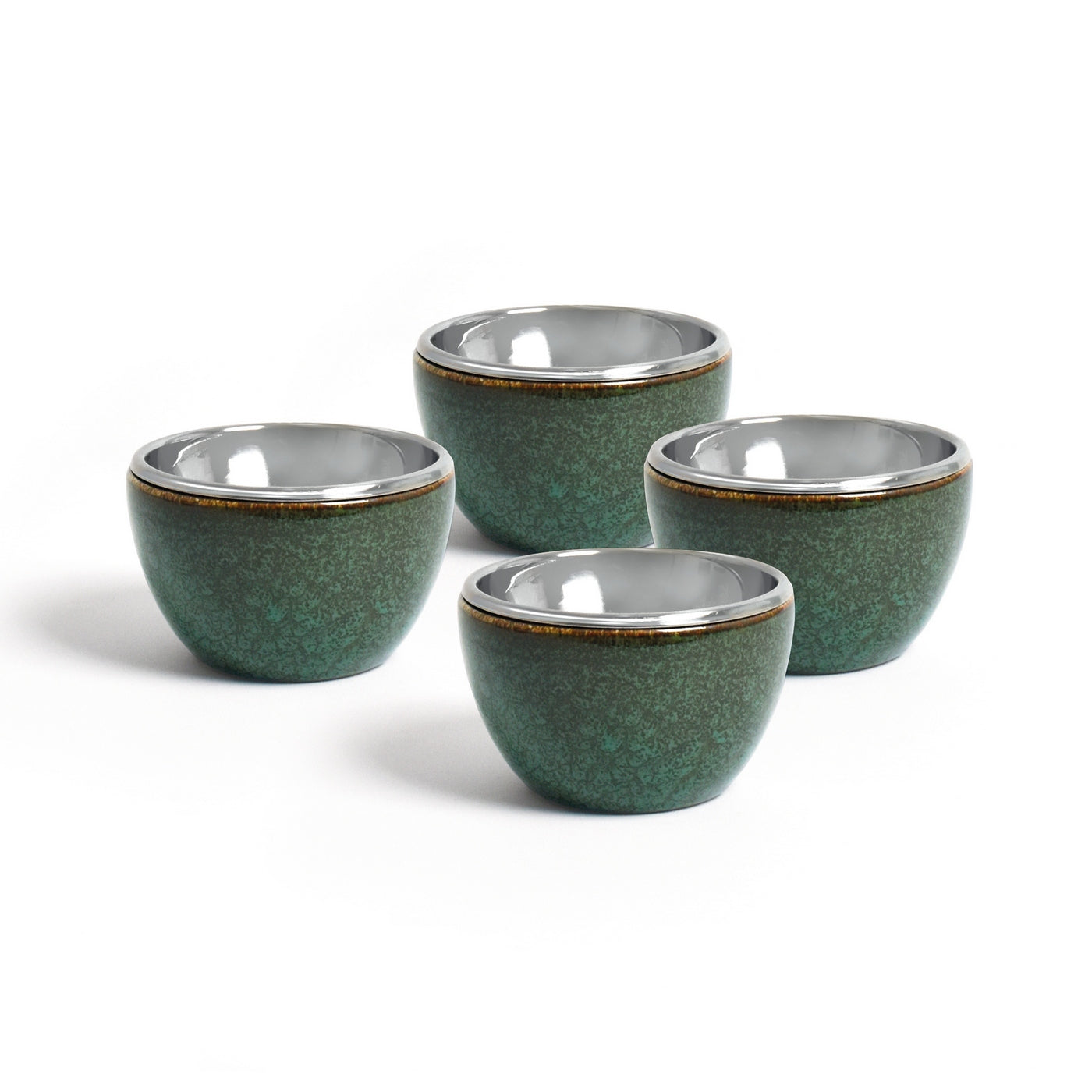 Set De 4 Bols En Porcelaine - Vert Azure