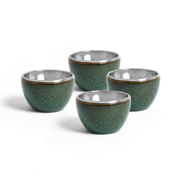 Set of 4 Porcelain Bowls - Azure Green