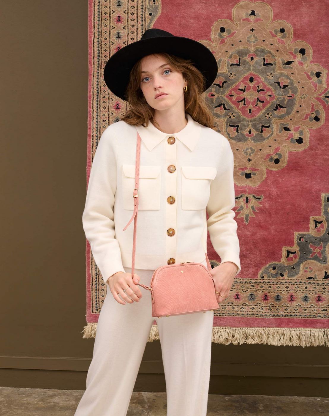 Sac Mia Velours Rose