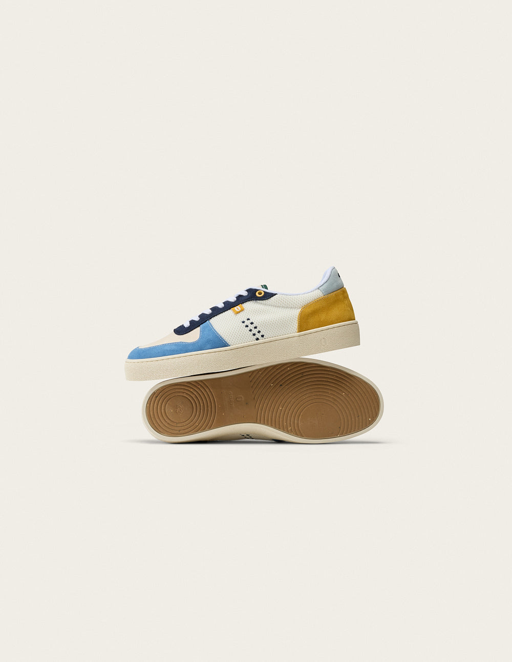 Baskets Basses Arthur - Bleu Ivoire Moutarde