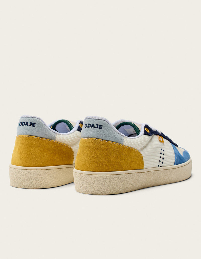 Baskets Basses Arthur - Bleu Ivoire Moutarde