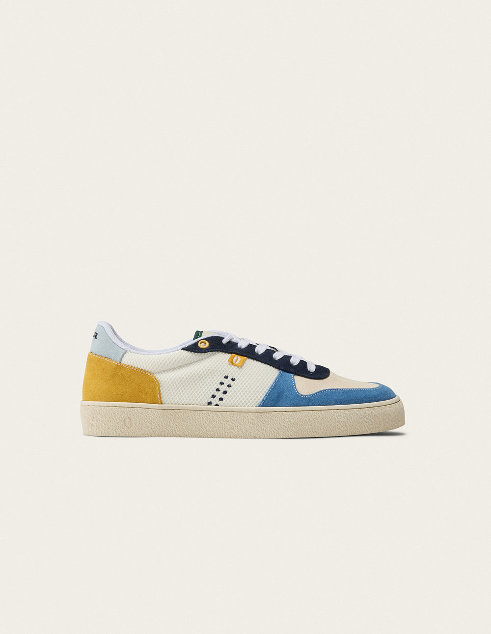 Baskets Basses Arthur - Bleu Ivoire Moutarde