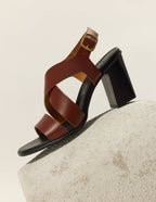 Sandales À Talons Dasun - Cuir Acajou - Femme