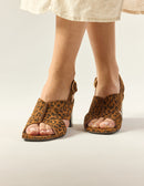 Sandales À Talons Dea - Suède Léopard